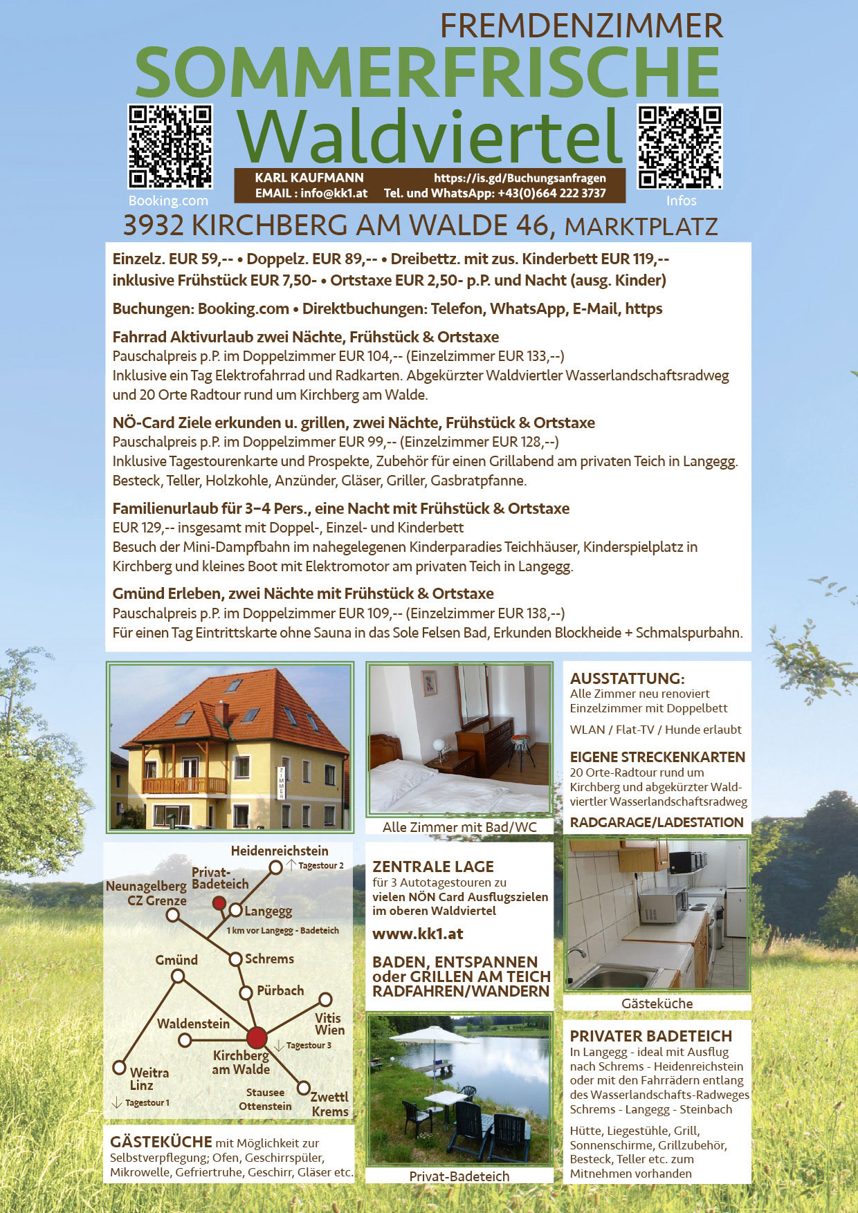 Sommerfrische Waldviertel, Kirchberg am Walde, Fremdenzimmer