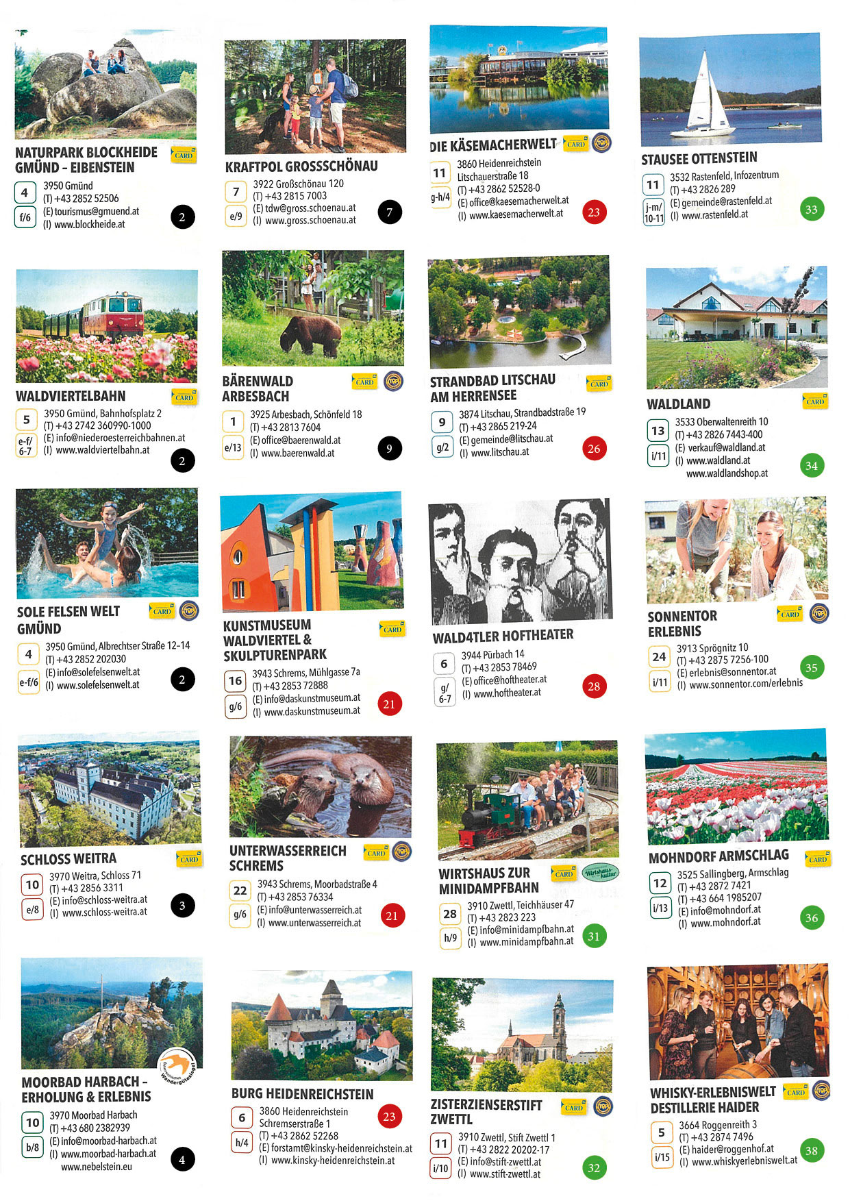 Sommerfrische Waldviertel, Kirchberg am Walde, Ausflugsziele